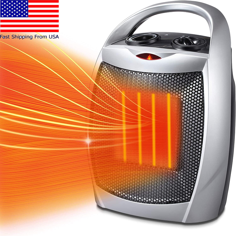 Portable Electric Space Heater Garage Hot Air Fan for Indoor Small Room 750W/150