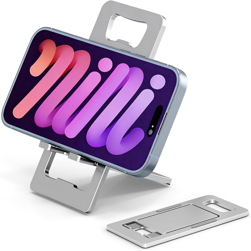 Phone Holder, Portable Foldable Phone Holder Desk, Aluminum Adjustable Mobile Ph