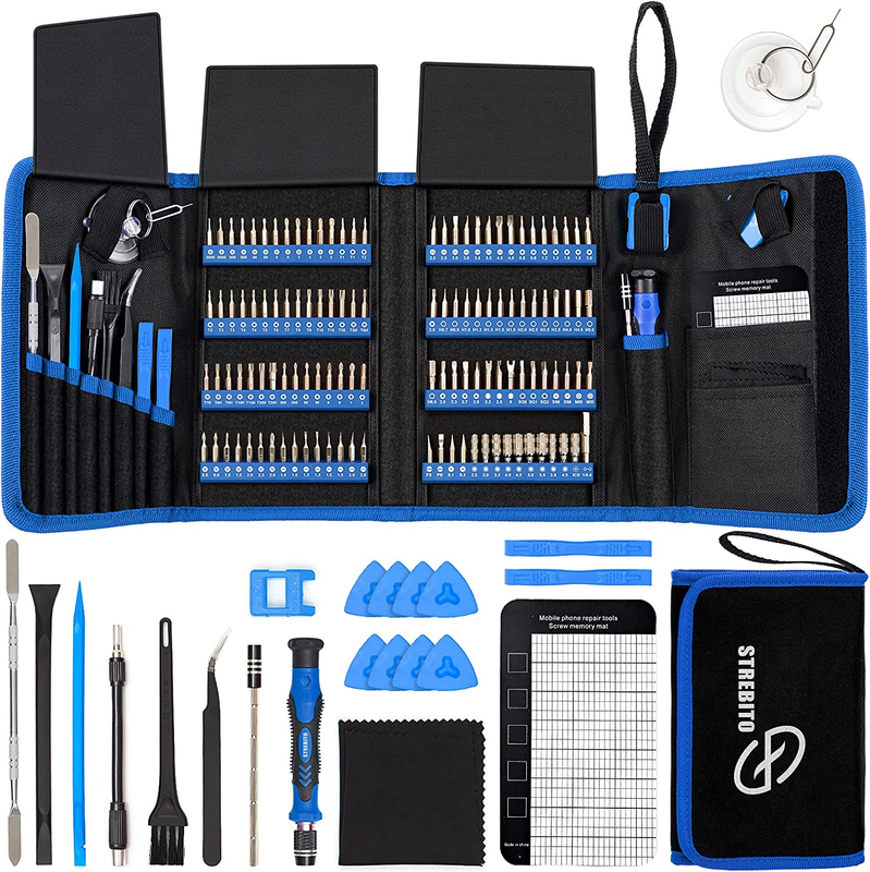 Screwdriver Sets 142-Piece Electronics Precision Screwdriver with 120 Bits Magnetic Repair Tool Kit for Iphone, Macbook, Computer, Laptop, PC, Tablet, PS4, Xbox, Nintendo, Game Console