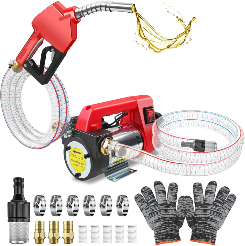 Fuel Transfer Pump for Makita 18V Battery Powered (Bare Tool), Cordless Diesel Transfer Pump, 12GPM Portable Self-Priming Diesel Pump Kit with Auto Shut off Nozzle & Hose for Diesel