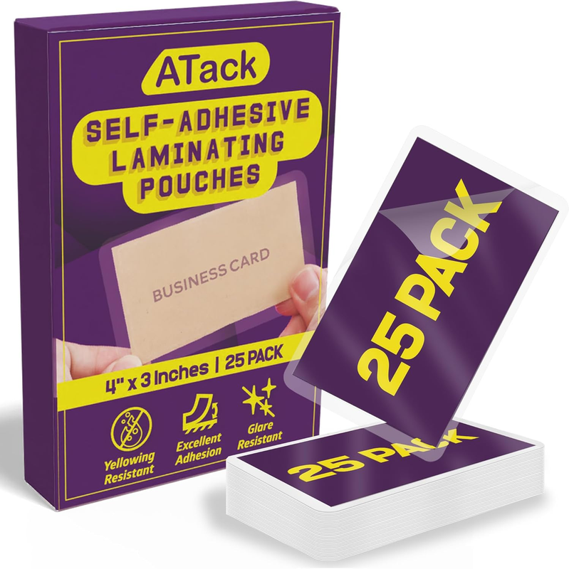 Self-Sealing Laminating Pouches Business Card Size, 9.5 Mil and Hard Self Lamina