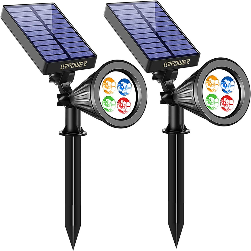 2-in-1 Solar Powered 4 Led Adjustable Spotlight Wall Light