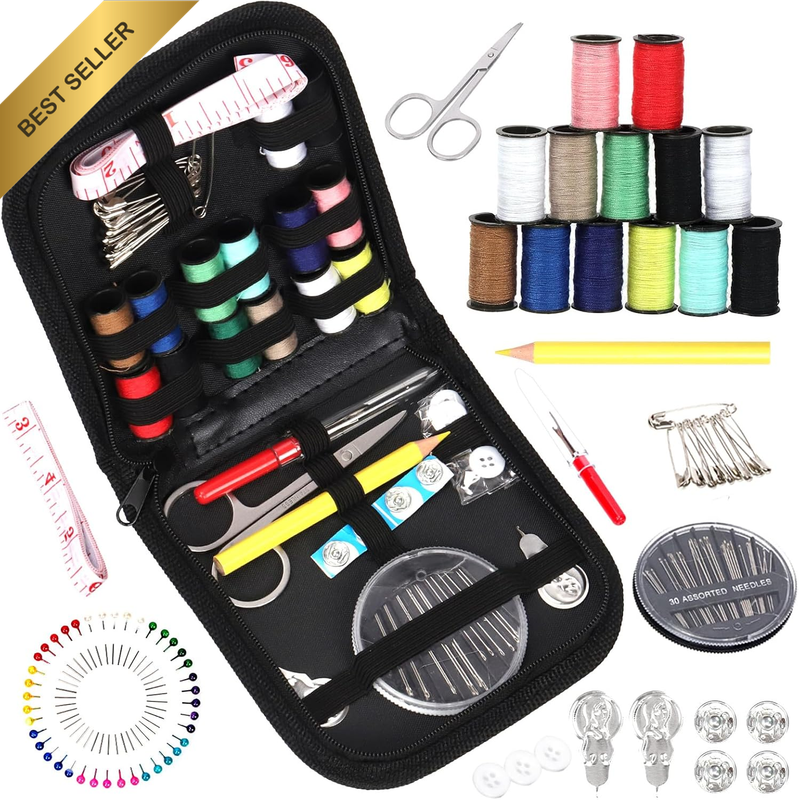 98Pcs Sewing Kit with Portable Bag, Premium Sewing Supplies Kit Includes 14 Colo