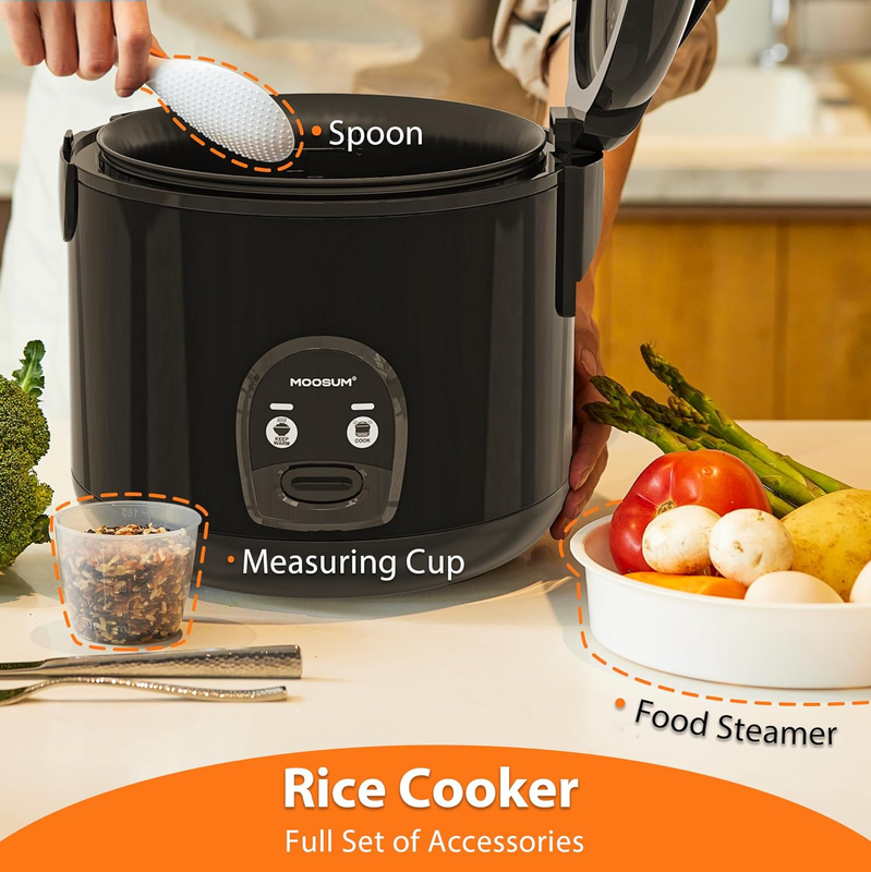 Electric Rice Cooker with One Touch for Asian Japanese Sushi Rice, 5-Cup Uncooke