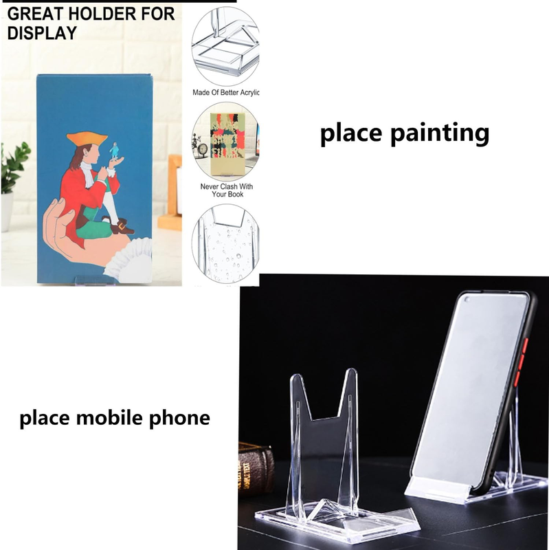 6 Pack Acrylic Book Stand for Display Adjustable Clear Book Display Holder Easel
