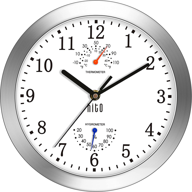 Silent Wall Clock Battery Operated Non Ticking Glass Cover L