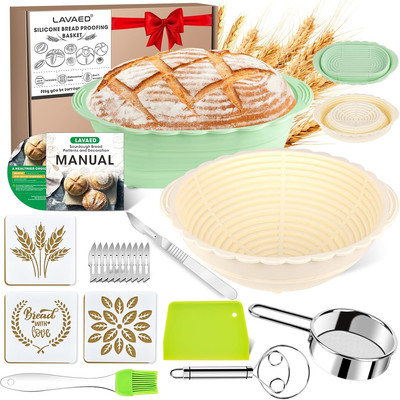 Silicone Banneton Basket Banneton Bread Proofing Basket 21-Pcs Sourdough Bread B