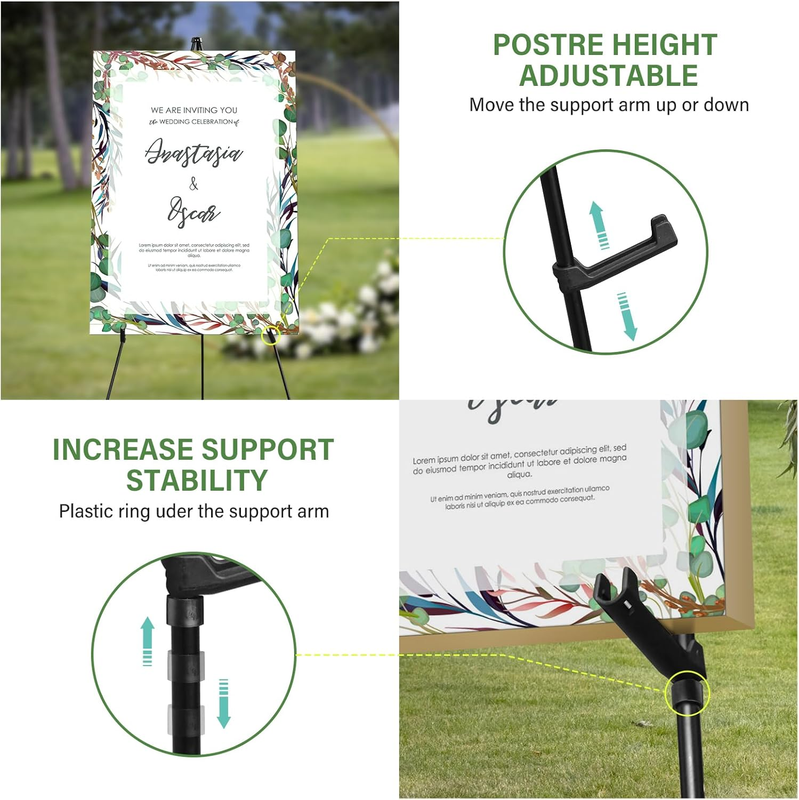 63 inch Wedding Sign & Poster Easel Stand, Portable Instant Floor Poster Stand,