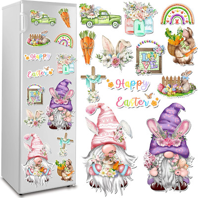Easter Refrigerator Magnets Decoration 13Pcs, Happy Easter Gnome Fridge Car Gara