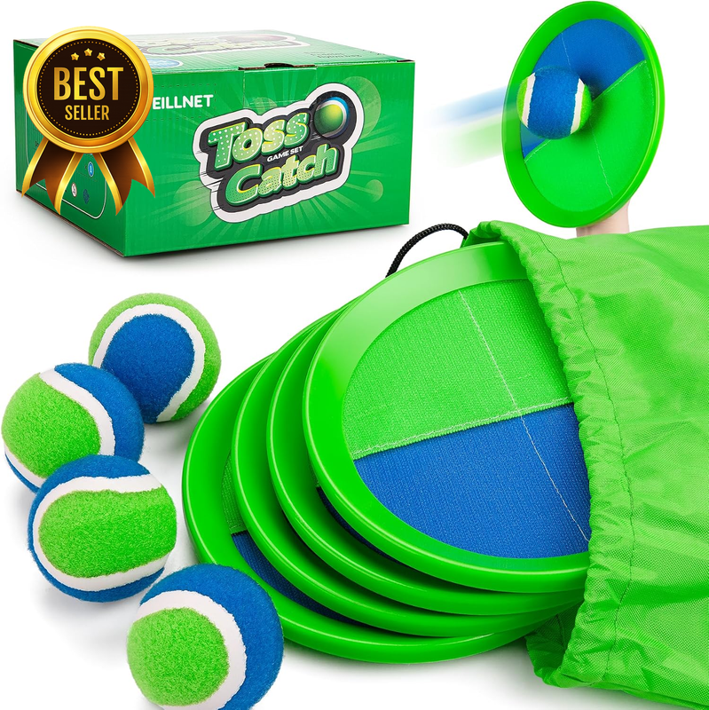 Kids Toss and Catch Ball Set with Waterproof Paddles