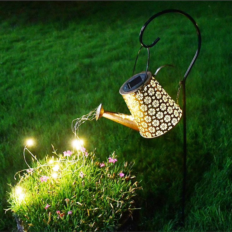 Solar Watering Can with Light Strings - Christmas Gardening Gift for Table Patio