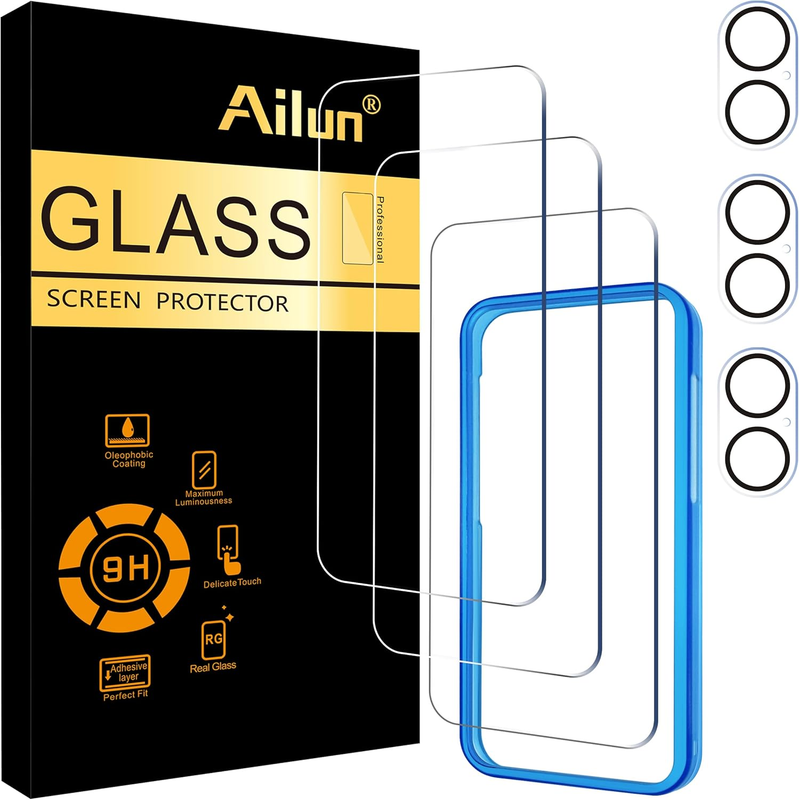3 Pack Screen Protector for iPhone 16 Plus [6.7 inch] + 3 Pack Camera Lens Prote