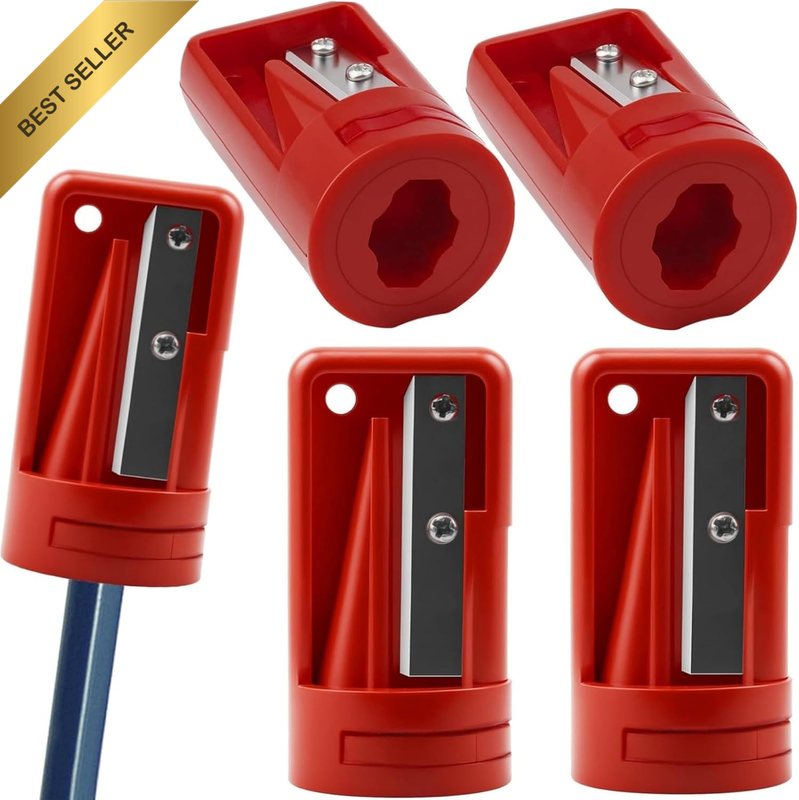 4 Pack Carpenter Pencil Sharpener, Manual Contractor Pencil Sharpener, Portable