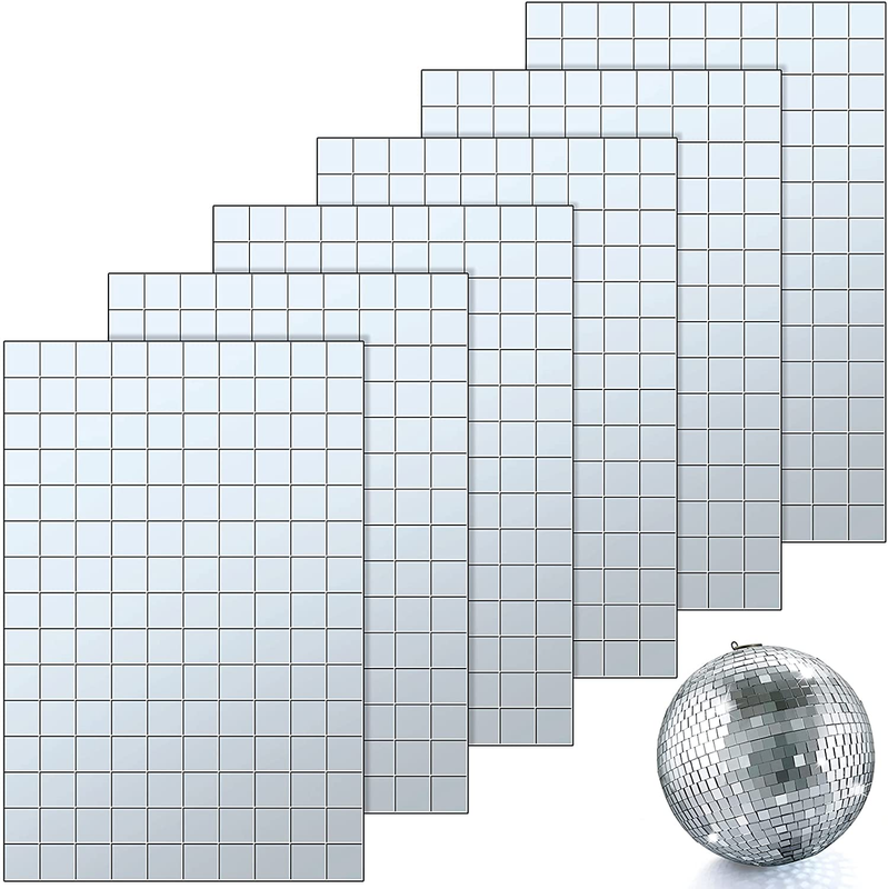 Mirrors Mosaic Tiles Disco Ball Mirror Self-Adhesive Square Glass Mirror 900Pcs