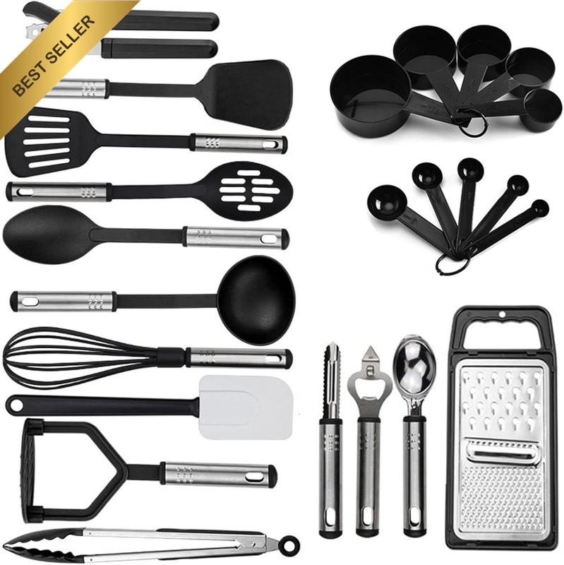 24 Pcs Nylon Kitchen Utensils,Kitchen Accessories,Non-Stick and Heat Resistant U