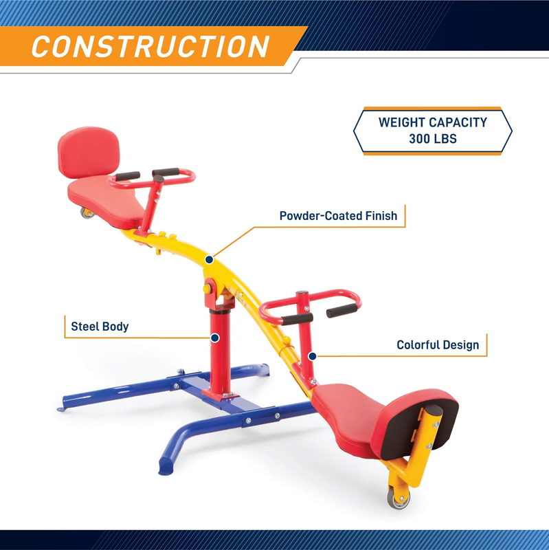Spinning Teeter Totter - Impact Absorbing Kids Playground Equipment - 360 Degree