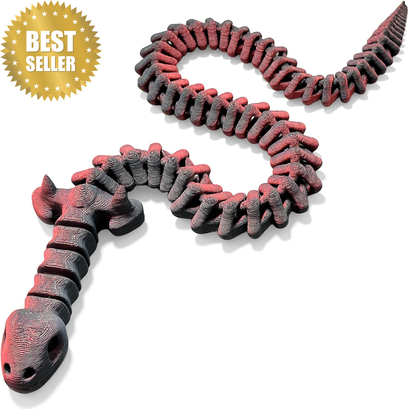 3D Printed Snake, Sword Shape Movable Animal Figures for Home Office Desktop Dec