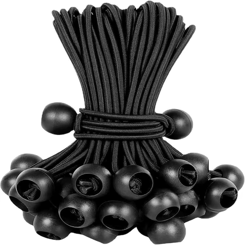 20 Pack Black Bungee Cords,6 Inch/15Cm Heavy Duty Versatile Tarp Tie down Strap