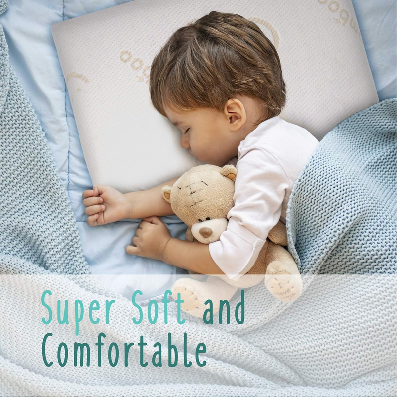 Toddler Pillow - Soft & Supportive Memory Foam, Chiropractor Recommended, Remova