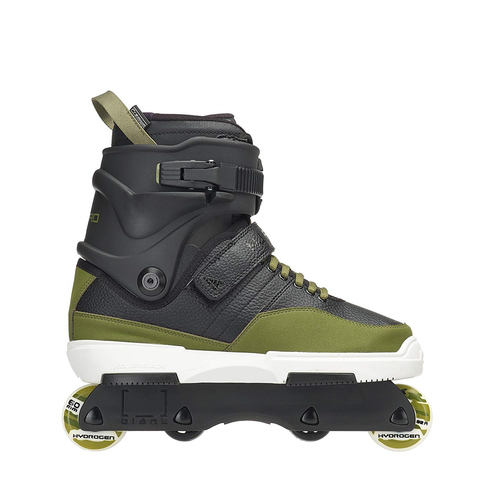Rollerblade NJ Pro Unisex Adult Street Inline Skate, Black and Army Green,