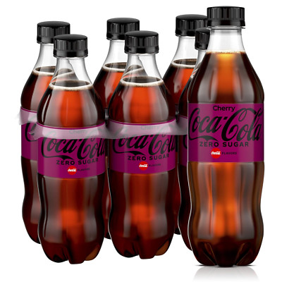 Cherry Coke Zero Sugar, Cherry Flavored Coca-Cola Diet Soda Soft Drink,