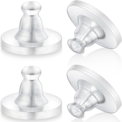 Earring Backs Rubber,100Pcs Soft Clear Earring Backs for Studs,Hypoallergenic Si