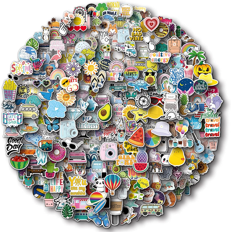 300 Pcs Cute Stickers for Kids Teens Waterproof Vinyl Stickers for Water Bottles