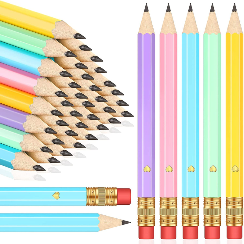 S With Eraser Golf Pencils 2 Hb Half Pencils 4 Inch Half