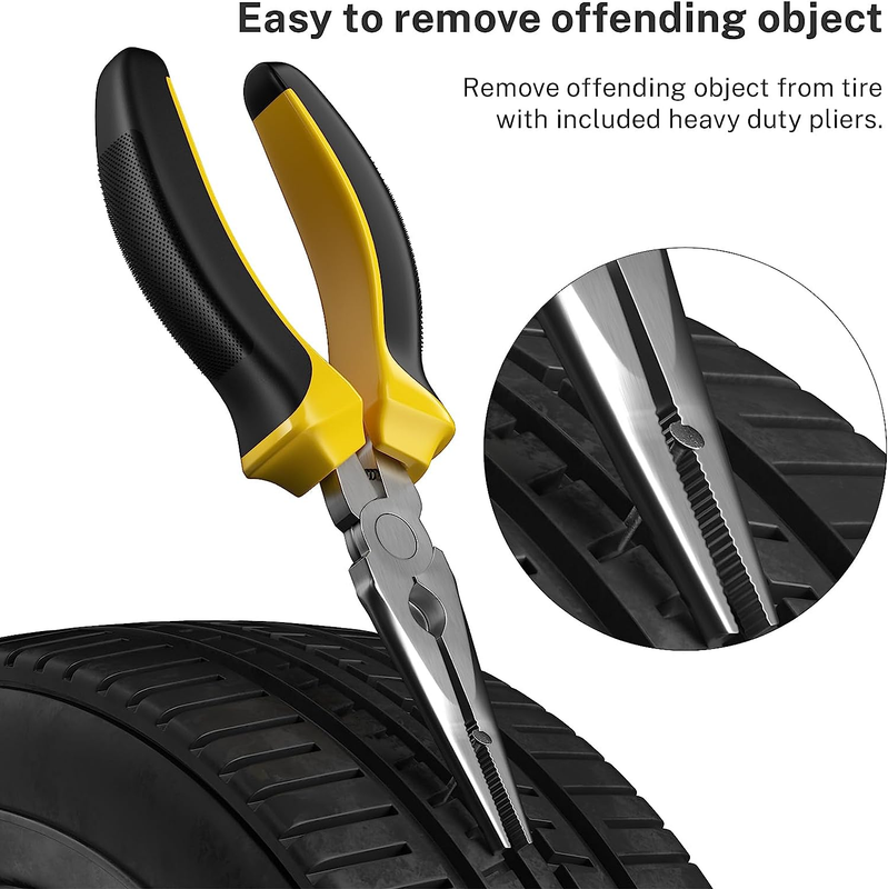 Flat Tire Repair Kit with Plugs 31 Pcs for Car, Motorcycle, ATV, Jeep, Truck, Tr