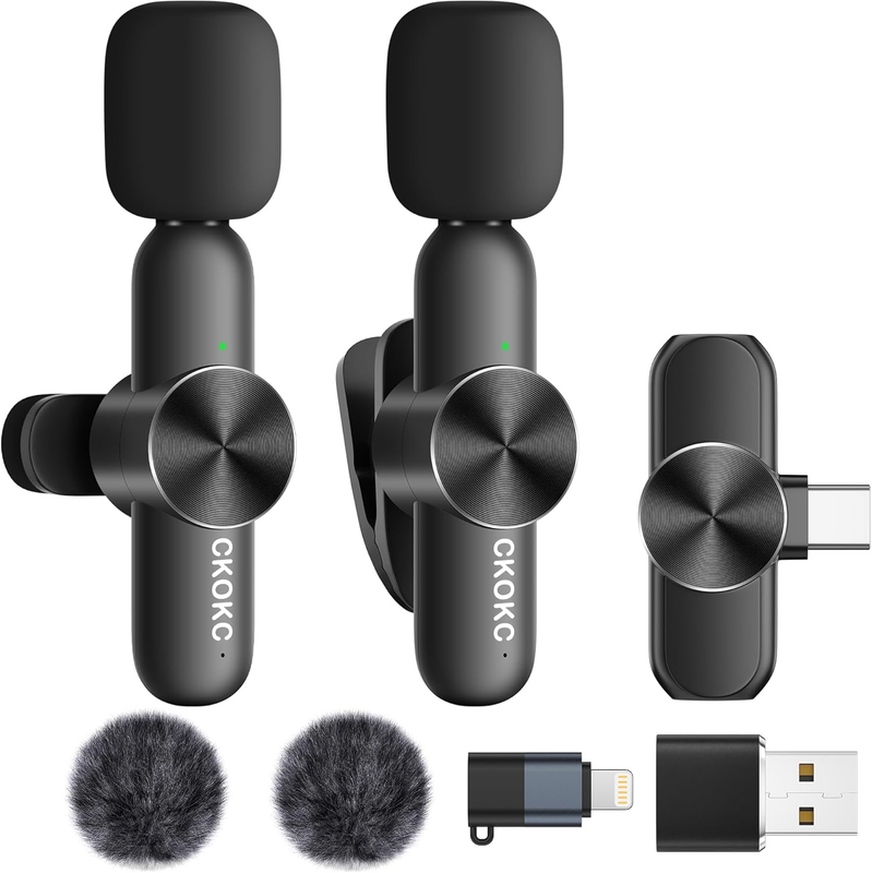 Wireless Microphone for iPhone - Android Phone and Laptop PC, USB Microphones fo