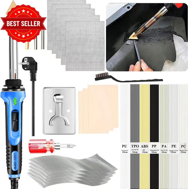 100W 2 in 1 Plastic Welding Kit Soldering Iron Bumper Repair Rods