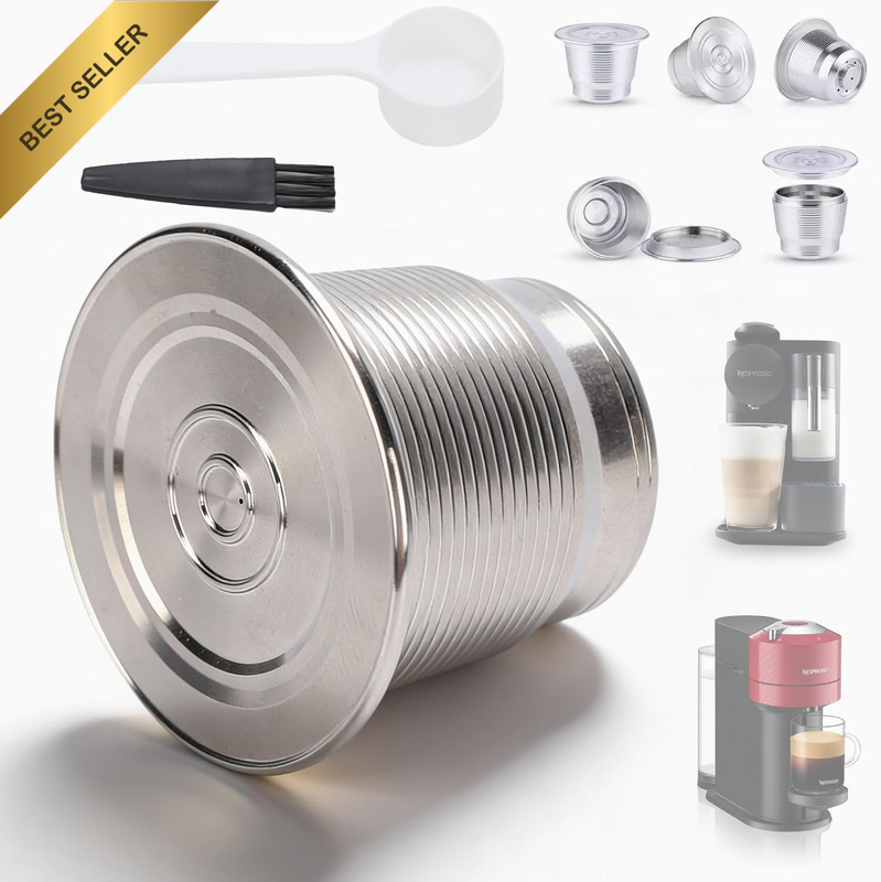 Reusable Capsules, Fit for NESPRESSO, Refillable Espresso Pods 304 Stainless Ste