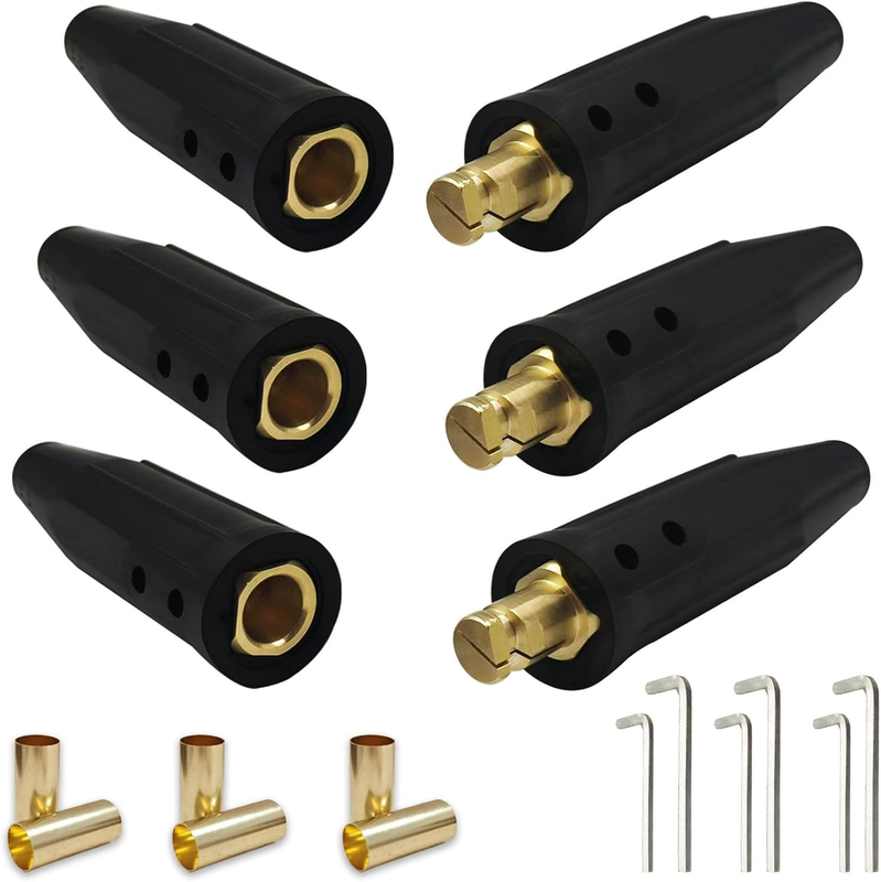 3PK Welding Lead Connectors, Positive Cam Twist-Lock Insulated...