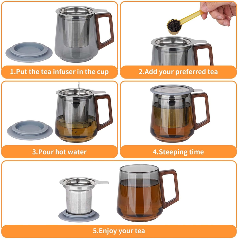 Extra Fine Mesh Tea Infuser/ Strainer for Loose Tea, Stainless Steel Tea Steeper