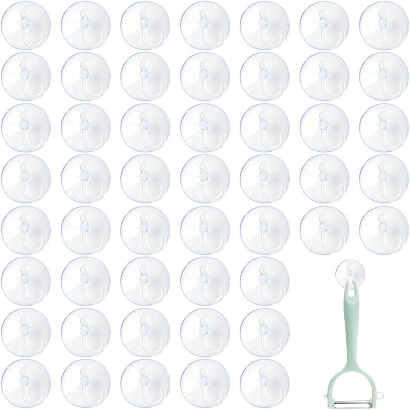 50 PCS 25Mm Clear Window Suction Hooks with Plastic Hangers,Small Suction Cup