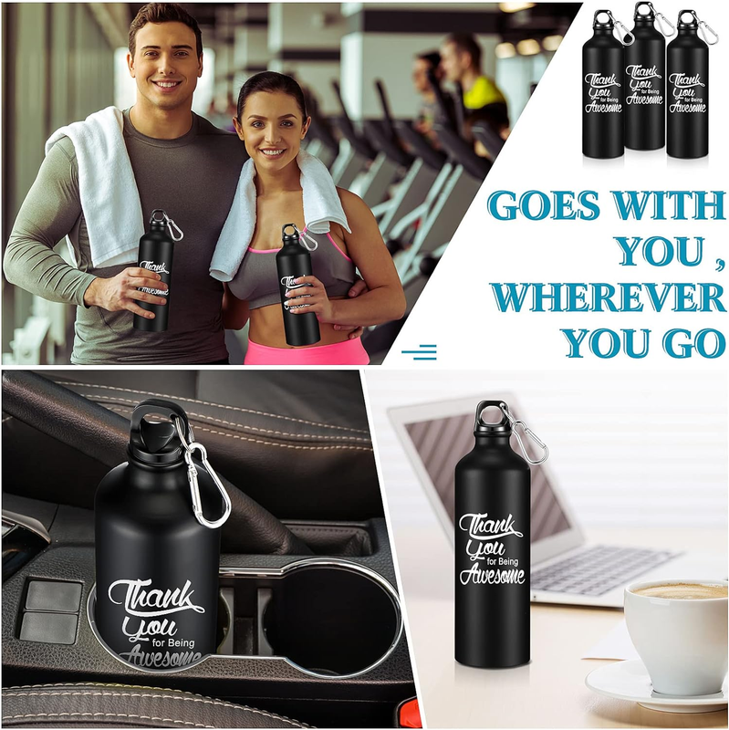 16 Pcs Appreciation Gift Water Bottle 24Oz Thank You Aluminum Sports Bottle with