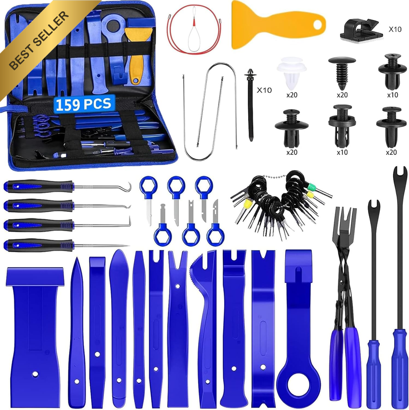 159Pcs Trim Removal Tool,Car Panel Door Audio Trim Removal Tool Kit,Auto Clip Pl