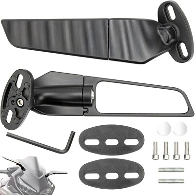 2Pcs Motorcycle Modified Rearview Mirror Universal Mirrors Adjustable Rotating