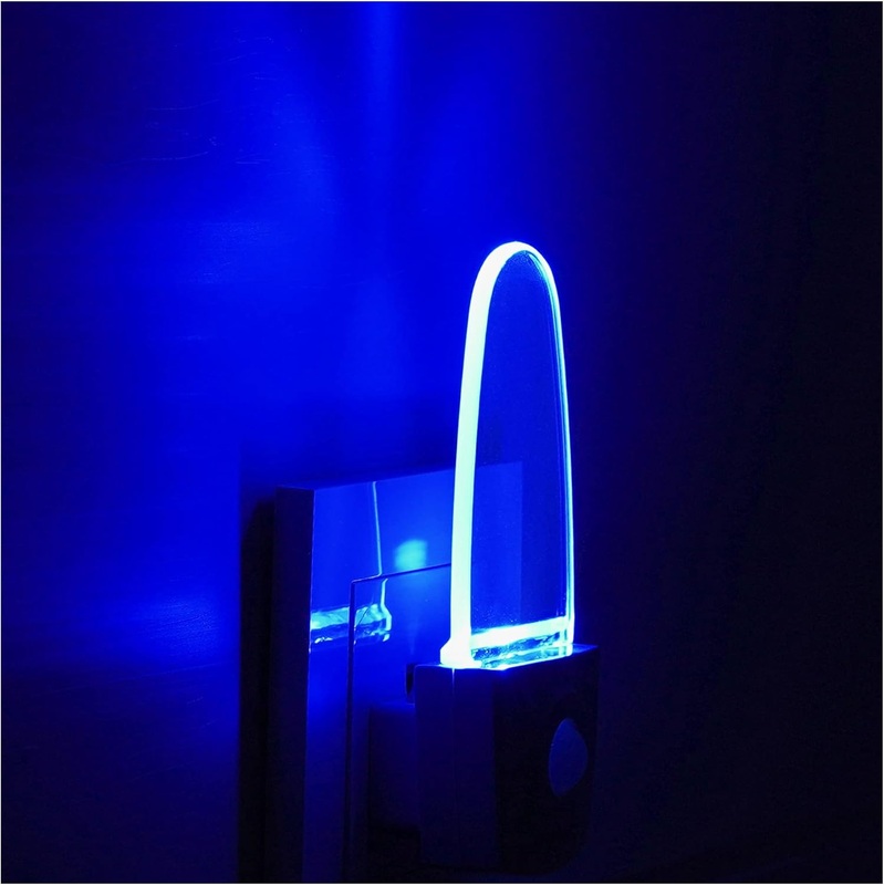 Blue Motion Sensor Night Light Plug in 2 Pack, 0.5W LED Motion Detector Night Li