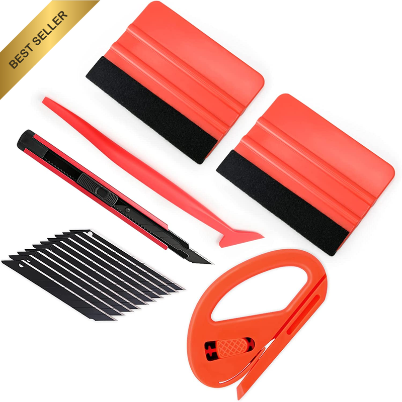 Vehicle Vinyl Wrap Window Tint Film Tool Kit Include 4'' Felt Squeegee, Retracta