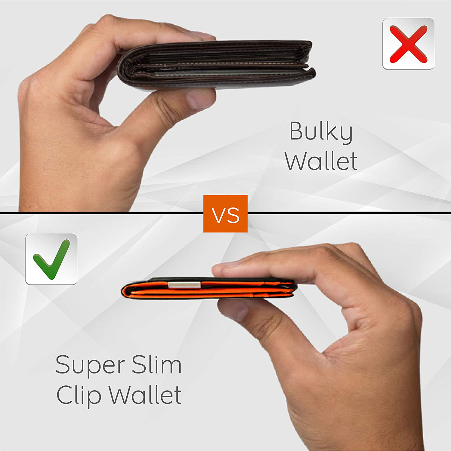 Cartera De Cuero Genuino Billetera Plegable Para Hombre Moda Casual Bloqueo RFID