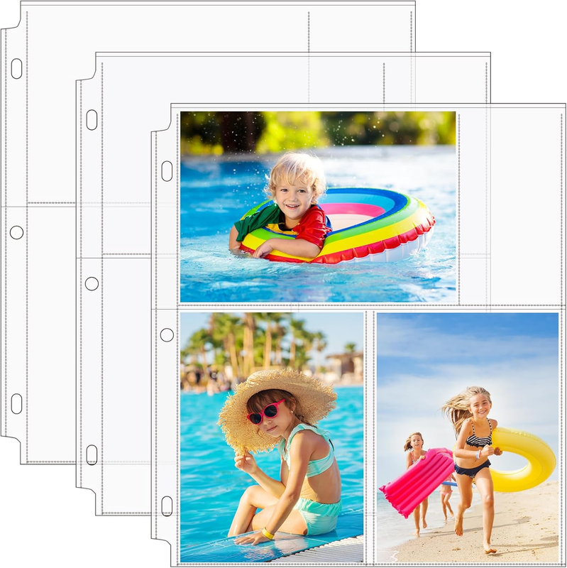 30 Pack 4X6 Photo Sleeves for 3 Ring Binder (180 Pictures), Heavy-Duty Archival