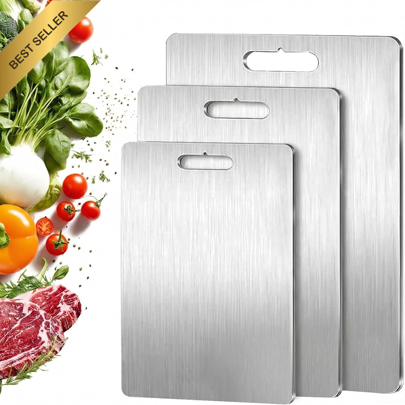 3Pcs Cutting Board Set for Kitchen Titanium Stainless Steel Cutting Board Easy t