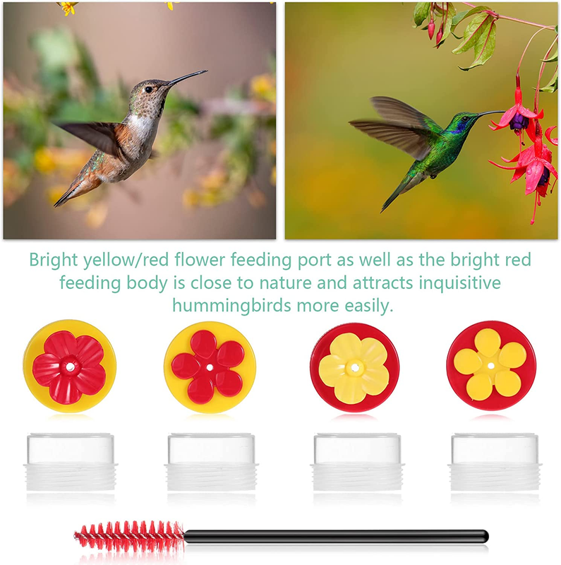 Hand Hummingbird Feeder 4 Pieces Window Flower Hummingbird Feeder Mini Handheld