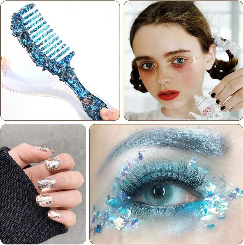 12 Colors Iridescent Glitter Flakes Holographic Nail Sequins Chunky Glitter Irre