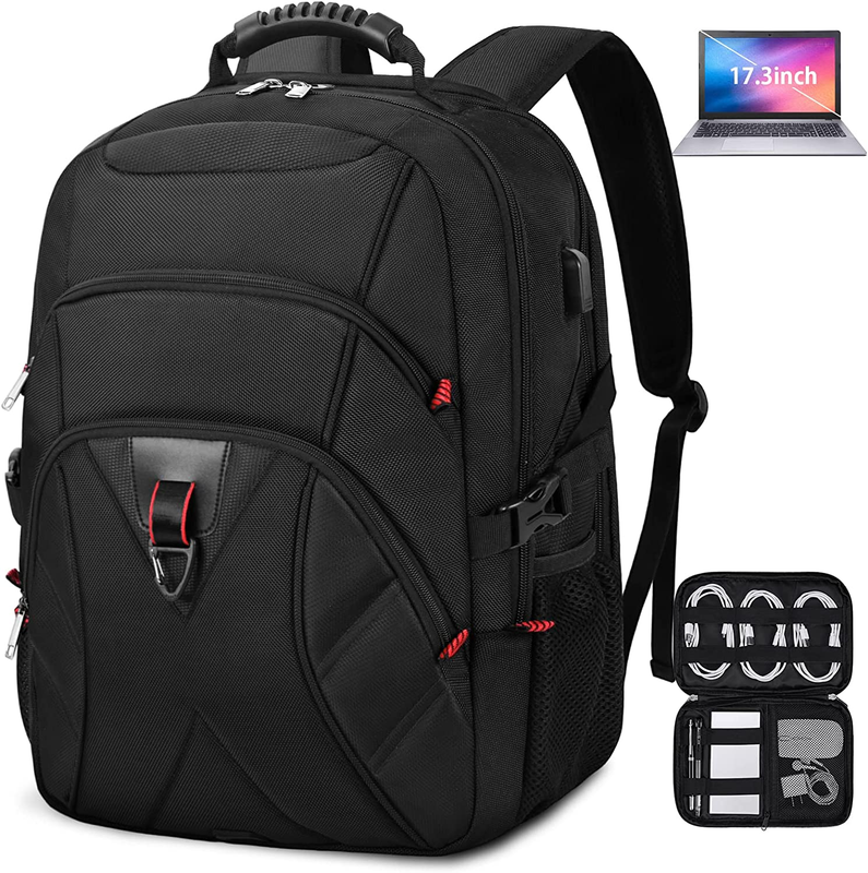 Laptop Backpack 17 Inch with Cable Organizers Large Travel Backpack for Men Wome