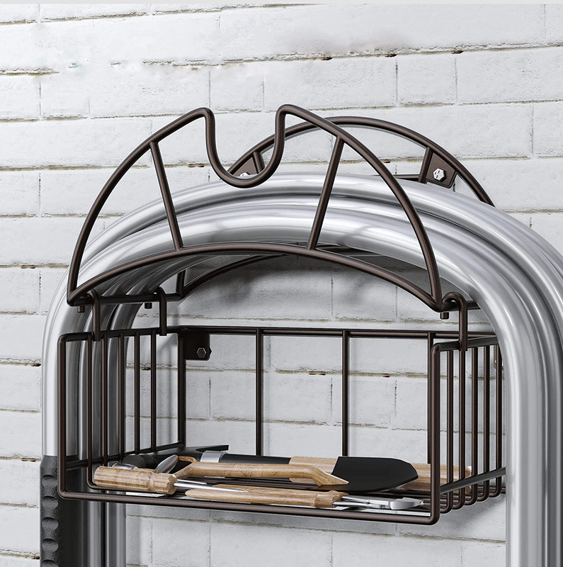 Hose Reel Garden Hose Holder with Tool Storage Basket, Heavy