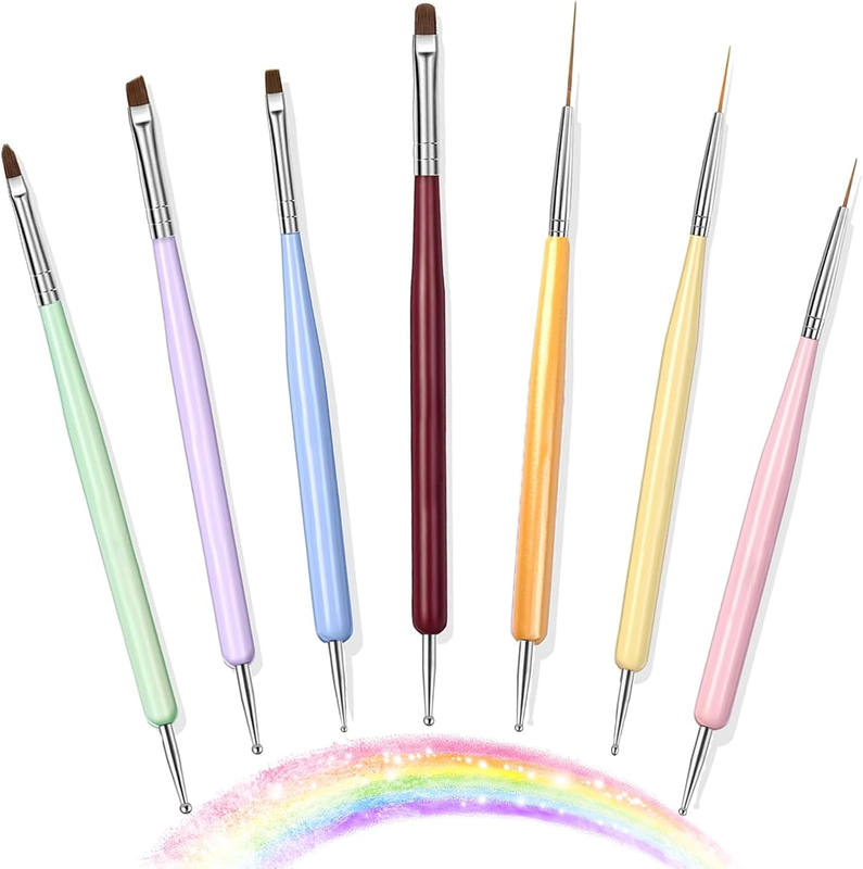7PCS Nail Art Brushes, Nail Design Painting Brush Set with Nail Polish Brush, Na