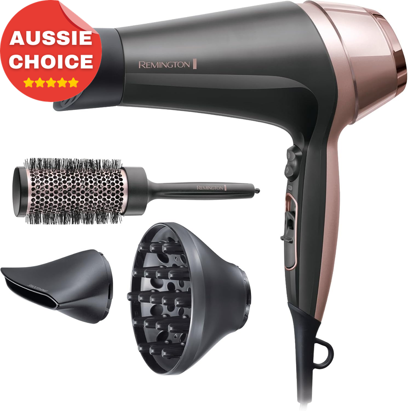 2200W Hair Dryer Curl Straight Confidence Ceramic Tourmaline Black Pink