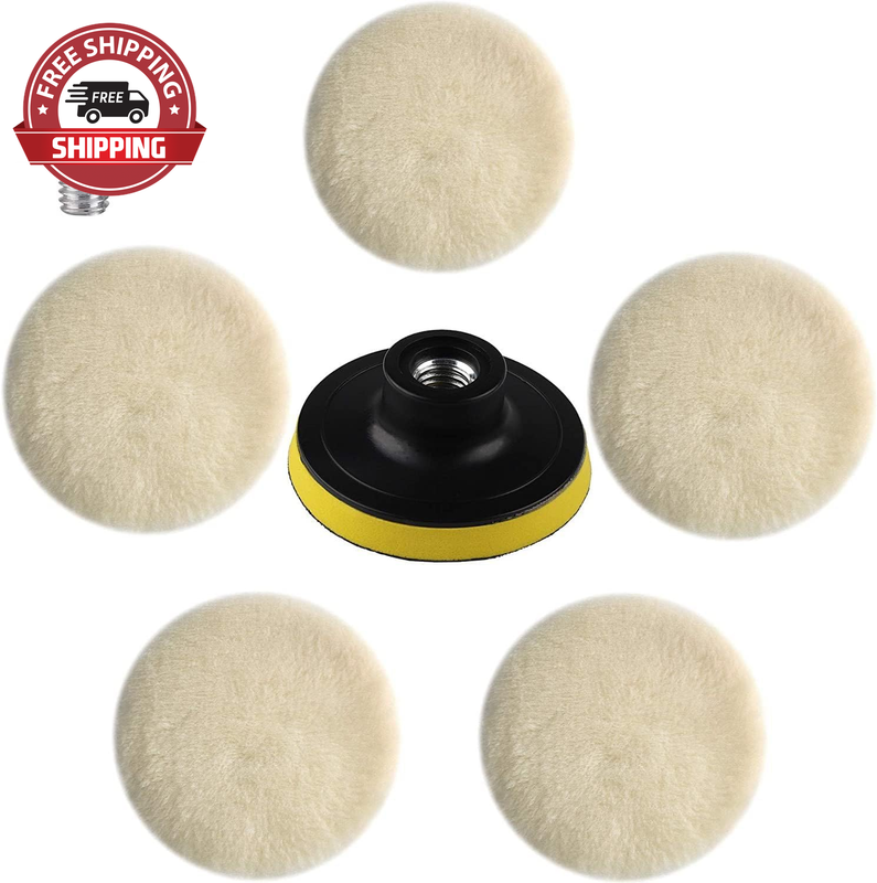 7 Pcs 3 Inch Wool Polisher Buffing Wheel Small Buffing Pads for Drill Buffer Att